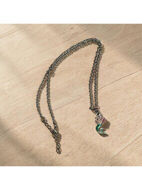 Disney Ariel Little Mermaid Necklace With Adjustable Chain With Enamel Charm